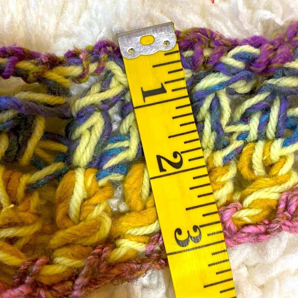 PINK PURPLE Bohemian HAND CROCHETED LONG SKINNY WINTER SCARF BARBIE EUC
